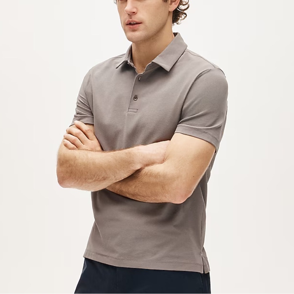 J crew graphite shade grey Performance piqué polo shirt